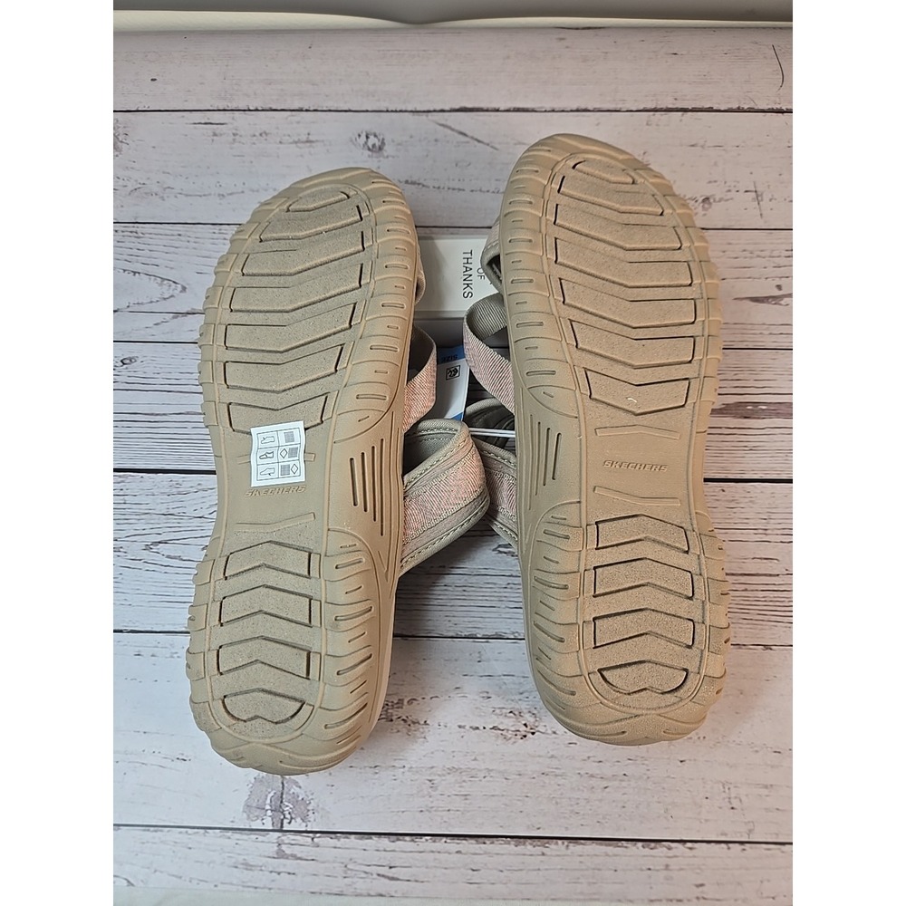 Skechers Adventure Women's Reggae Hook & Loop Strap Slide Sandal Taupe Sz 9 - Picture 7 of 7